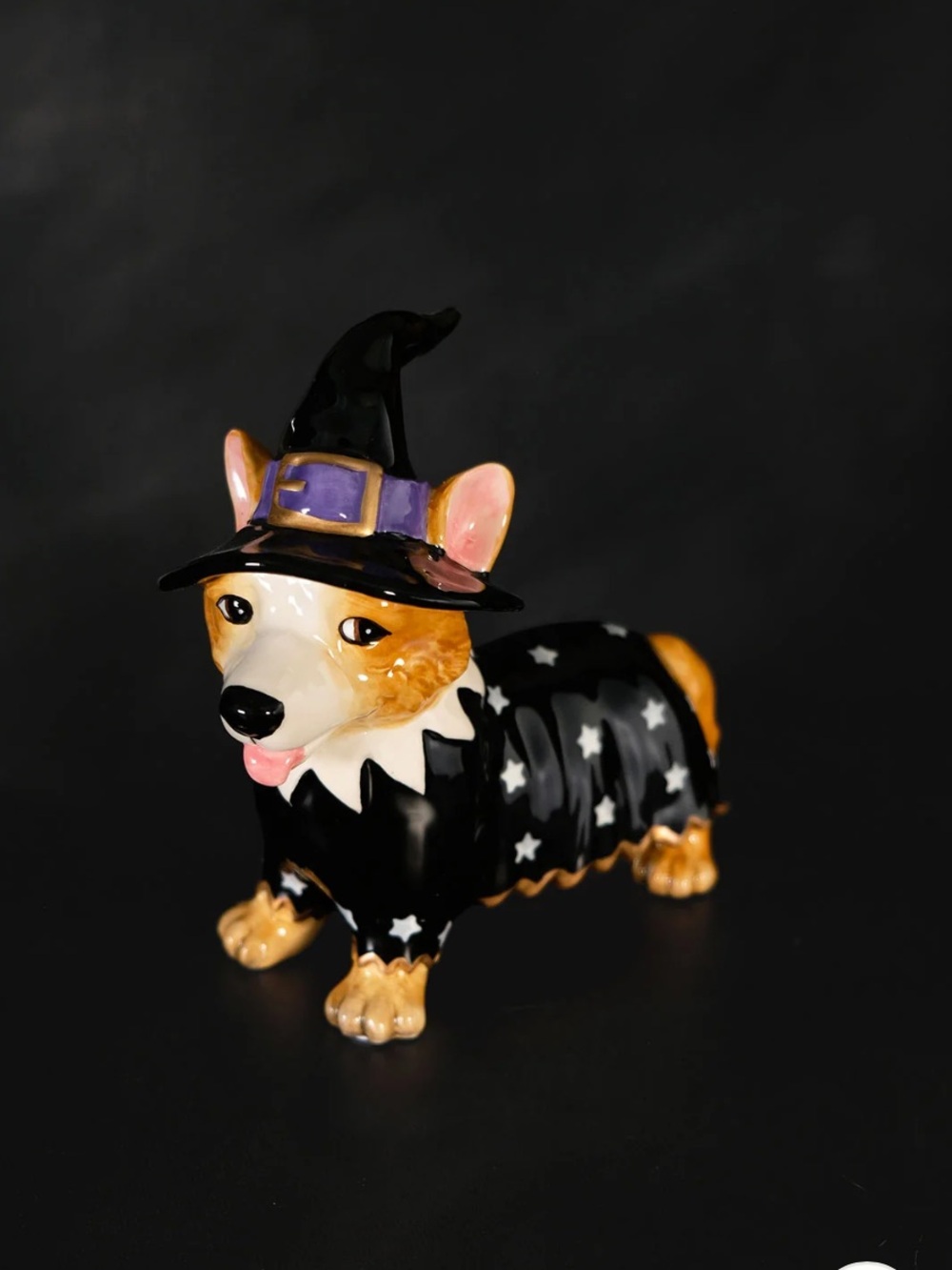 Ceramic Corgi Witch